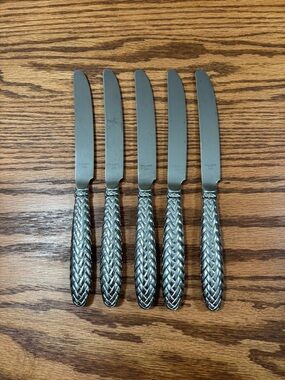 Vintage RALPH LAUREN Equestrian Braid Stainless New French Hollow Knife Lot 5